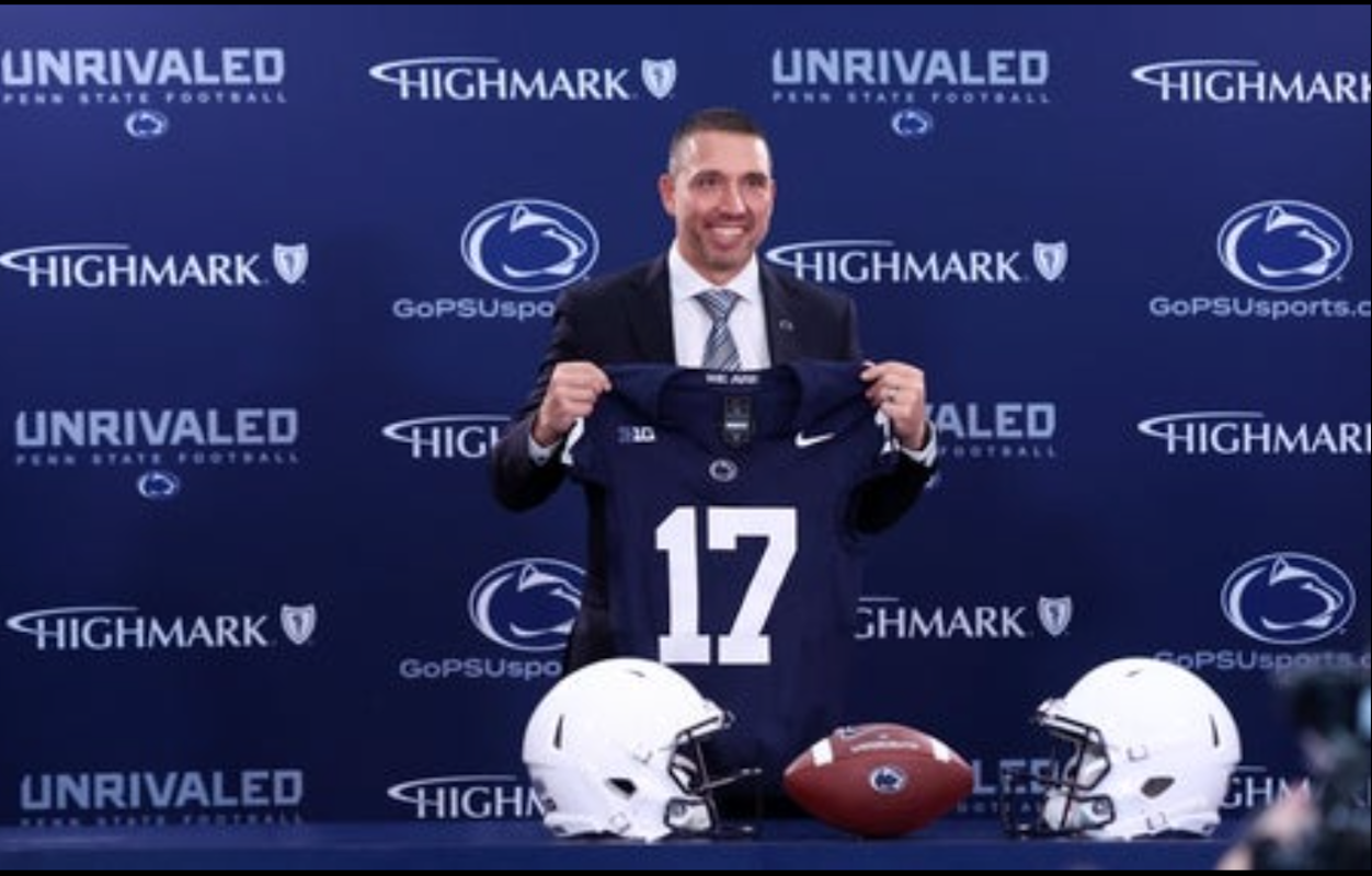 Dec 8, 2025; University Park, PA, USA; Matt Campbell poses for a photo after being announced as the Penn State Nittany Lions new head coach during a press conference at the Beaver Stadium Press Room. Mandatory Credit: Matthew O'Haren-Imagn Images